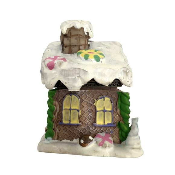 Ceramic Hinged Gingerbread House Christmas Trinket Box 2.5” - Picture 4 of 6